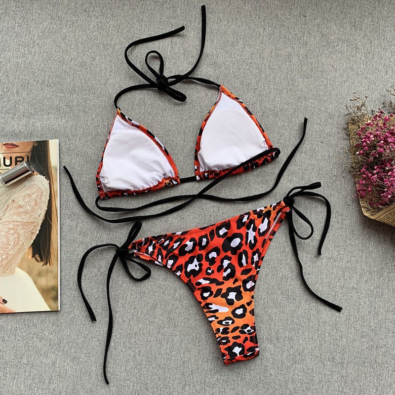 Neon Leopard print Triangle Bikini Set3P's Inclusive Beauty