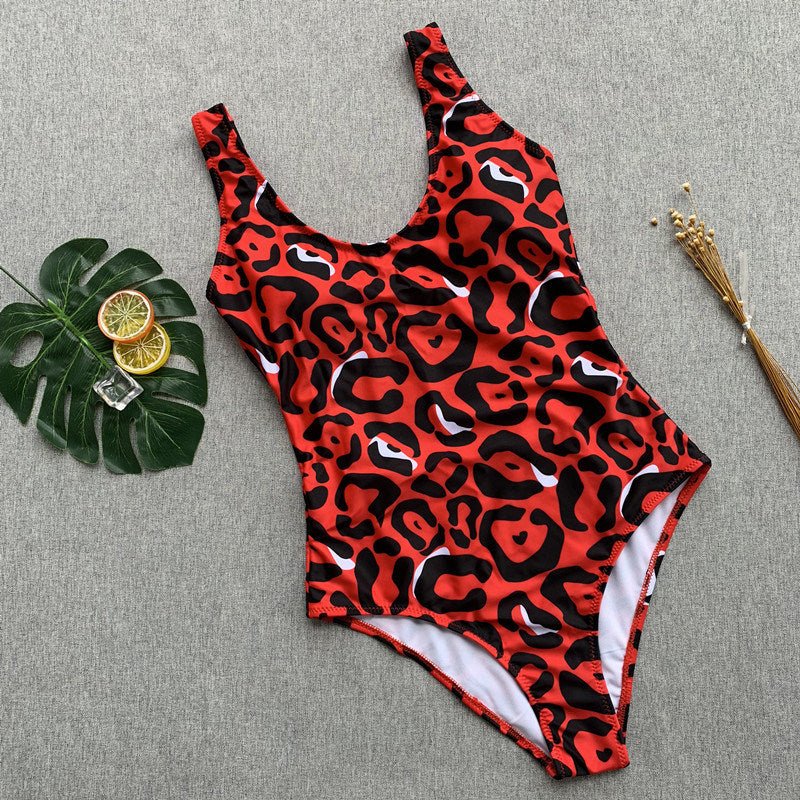 Neon Leopard Print Open Backed One Piece Swimsuit - Cheeky3P's Inclusive Beauty