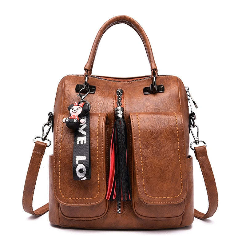 Soft Leather Daypack, Multifunctional
