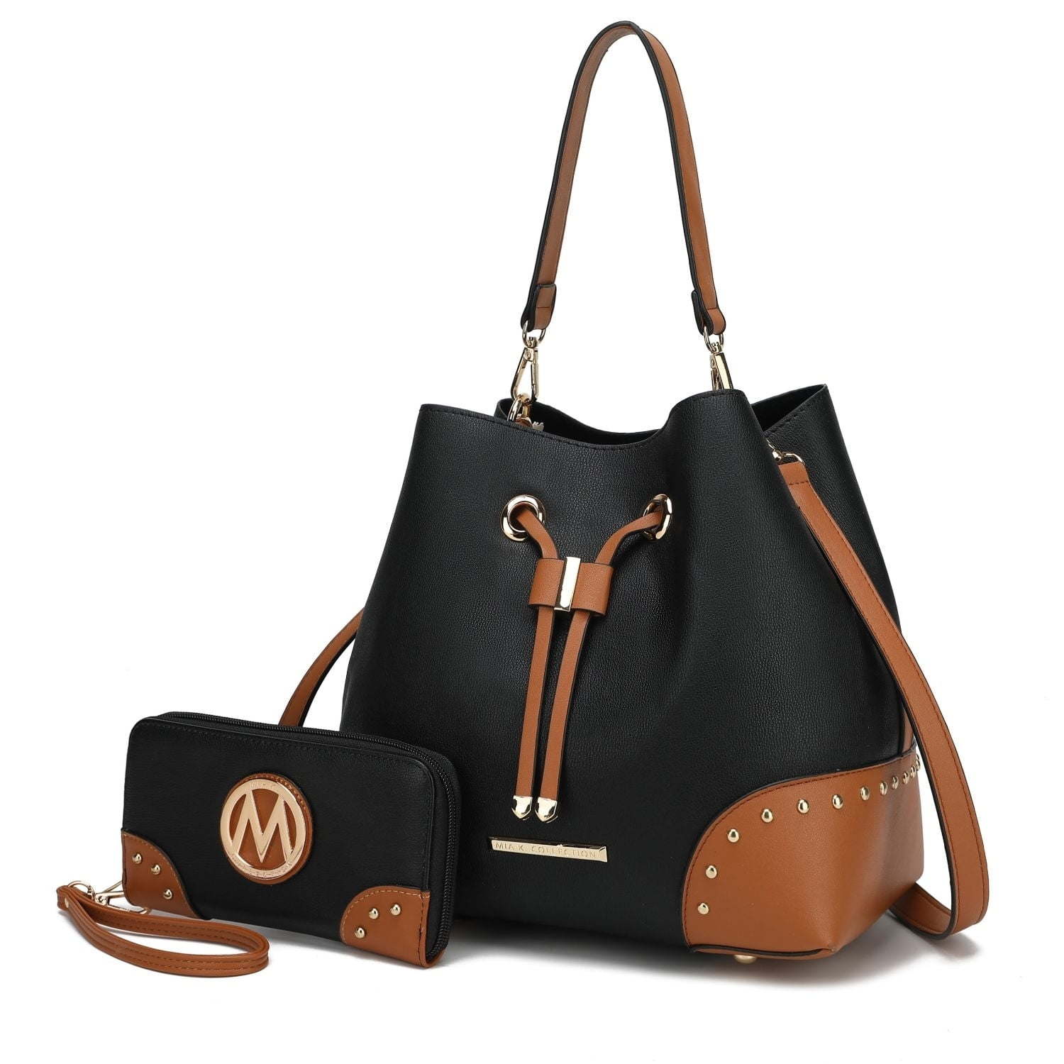 MKF Collection - Candice Color Block Bucket Handbag with matching Wallet by Mia K 3P's Inclusive Beauty