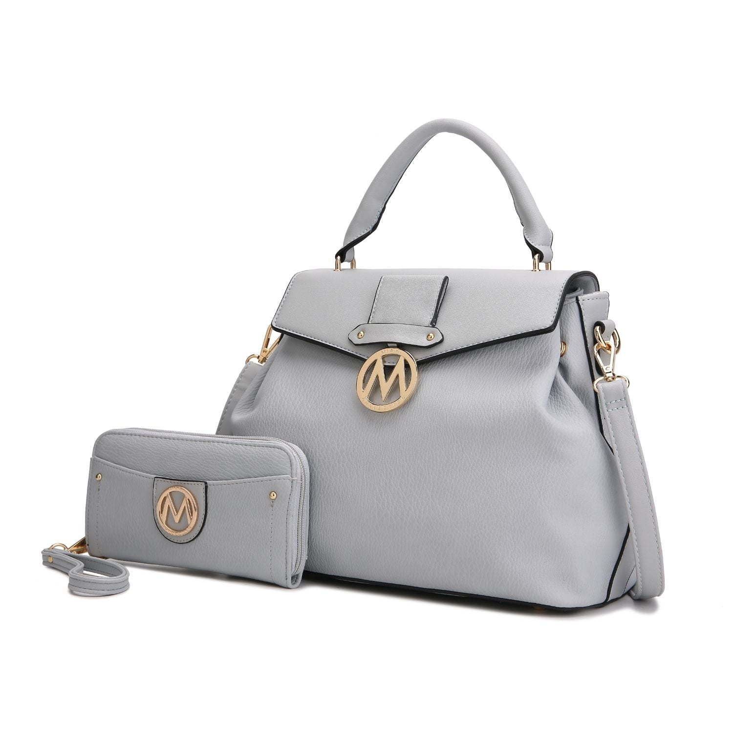 MKF Collection - Aurora Satchel Handbag & Wallet by Mia K., Dove Grey 3P's Inclusive Beauty