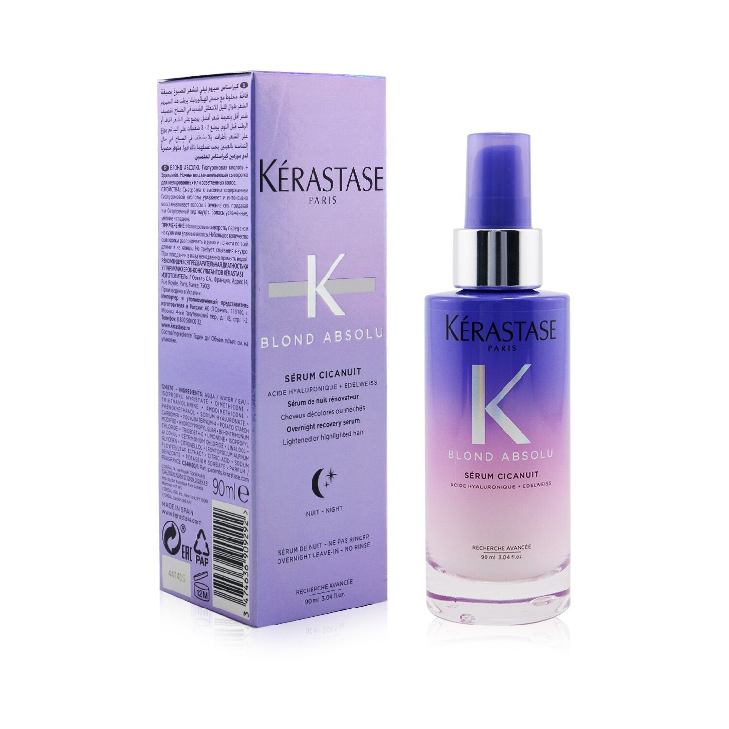 KERASTASE - Blond Absolu Serum Cicanuit Overnight Recovery Serum (Lightened or Highlighted Hair) - 90ml/1.04oz 3P's Inclusive Beauty